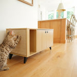 猫トイレ隠し家具 キャビネット (収納スペース付き 爪とぎ付き) Shae