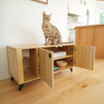 猫トイレ隠し家具 キャビネット （収納スペース付き 爪とぎ付き） Shae
