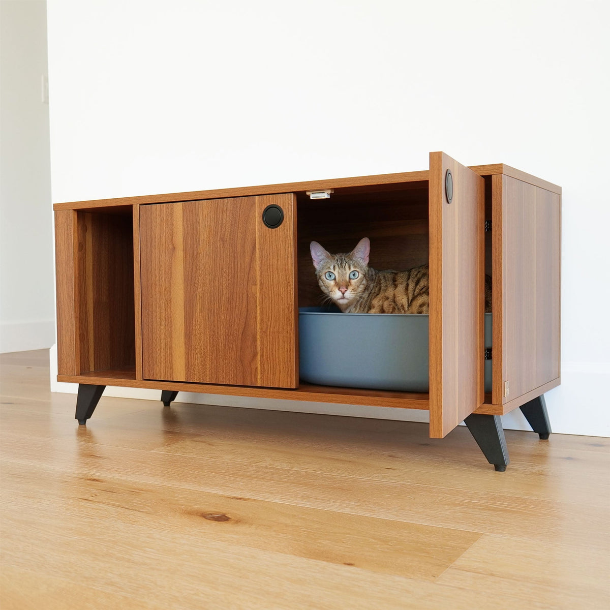 猫トイレ隠し家具 キャビネット （収納スペース付き 爪とぎ付き） Shae