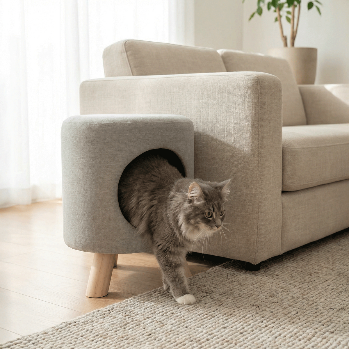 猫用隠れ家付き スツール Wallie